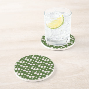 Grüne rosafarbene Punkte Getränkeuntersetzer
