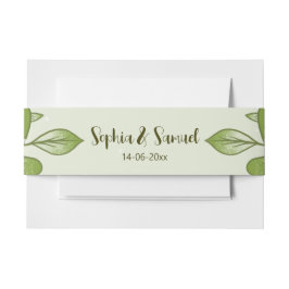 Grüne Rose Blumenzettel Einladungsbanderole