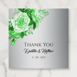 Grüne Rose Botanische Elegance Silberne Hochzeit Geschenkanhänger