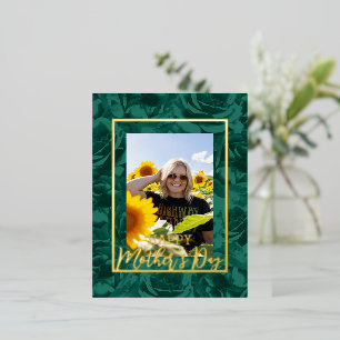Grüne Rose Bouquets Happy Mother Day Foto Folien Feiertagspostkarte
