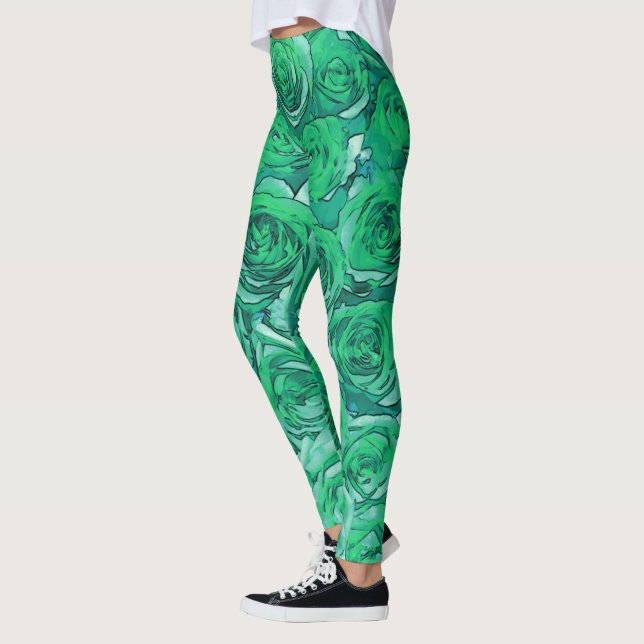 Grüne Rose Leggings (Links)