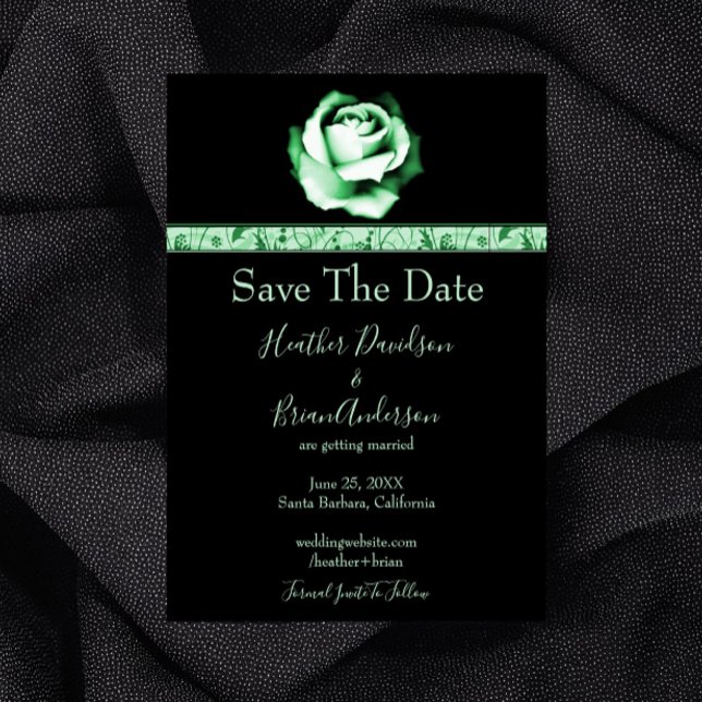 Grüne Rose Save the Date (Green Rose Save the Date)