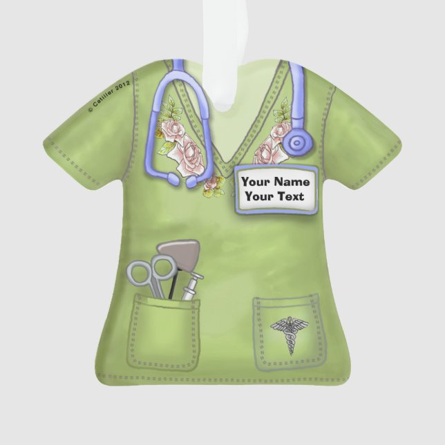 grüne Rose Schmuckschmuck für Krankenpflege, Ornament (Vorderseite)