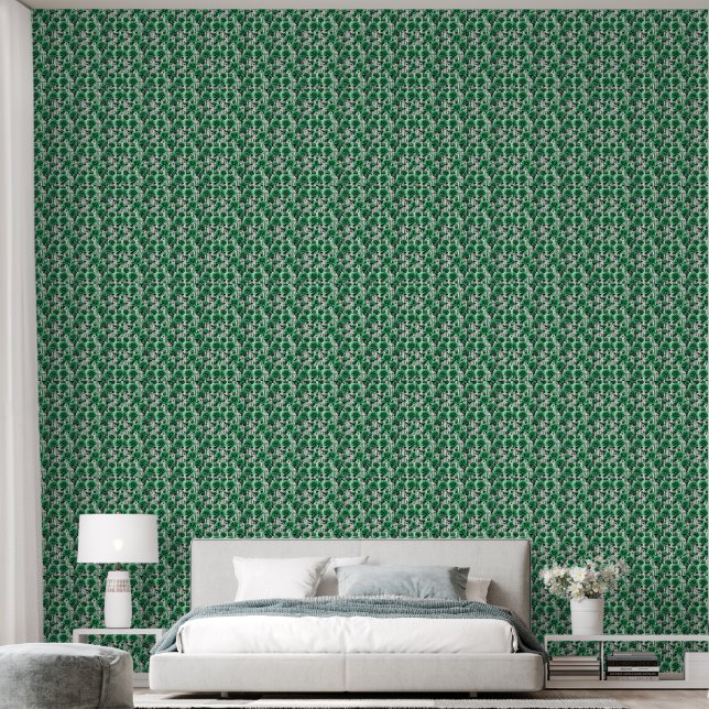 Grüne Rose Tapete (Schlafzimmer)