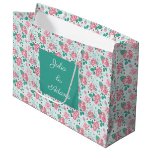 Grüne Rosen-Geschenktasche Große Geschenktüte