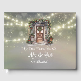 Grüne rote Berry dekorierte Türheizung Gästebuch