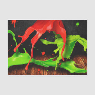 Grüne rote Farbe Seidenpapier