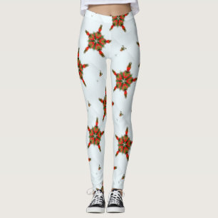 Grüne rote Feiertage Weiß Leggings