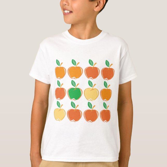 Grüne, rote, gelbe u. orange Äpfel T-Shirt (Vorderseite)