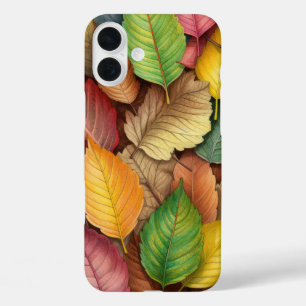 GRÜNE ROTE GOLD-HERBSTLAUBE iPhone 16 PLUS HÜLLE