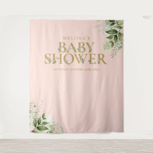 Grüne Röte Pink Gold Baby Shower Foto-Requisite Wandteppich