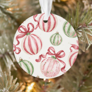 Grüne rote Weihnachtsbirnen Bänder Ornament