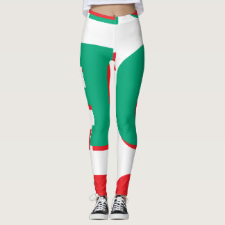 Grüne rote weiße sportliche Leggings – Sportliche