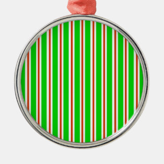 Grüne rote weiße Streifen-Verzierung Silbernes Ornament