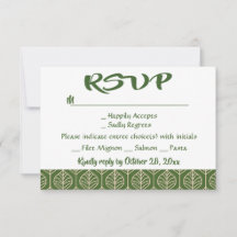 Grüne RSVP-Blätter Boho-Hochzeitsfeier Blatt