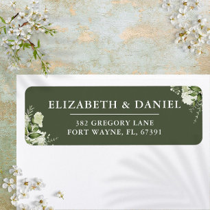 Grüne Rücksendeadresse Blumenolive Grüne Hochzeit