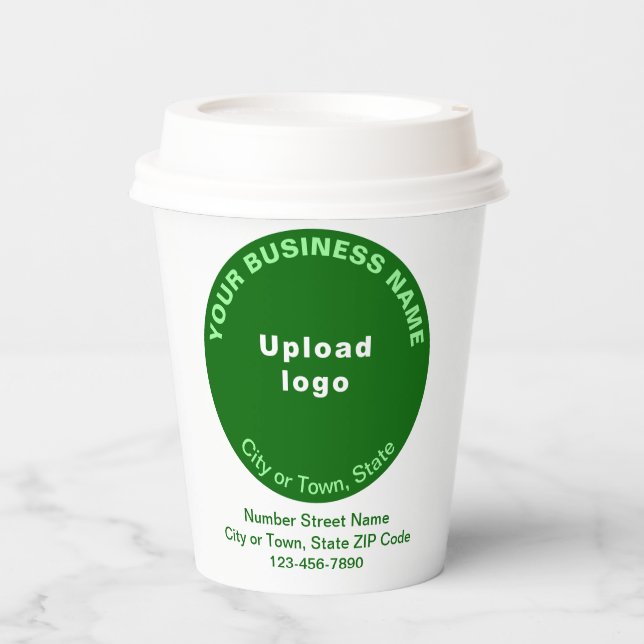 Grüne rund geformte Marke für Papier-Cup Pappbecher (Vorderseite)