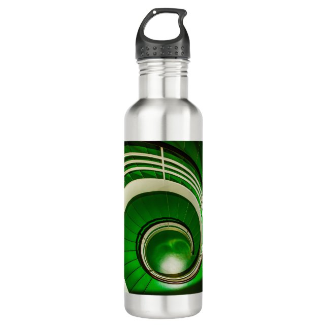 Grüne Rundtreppe Edelstahlflasche (Vorderseite)