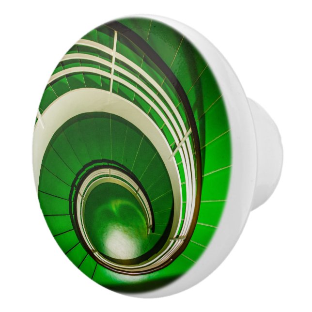 Grüne Rundtreppe Keramikknauf (Rechts)