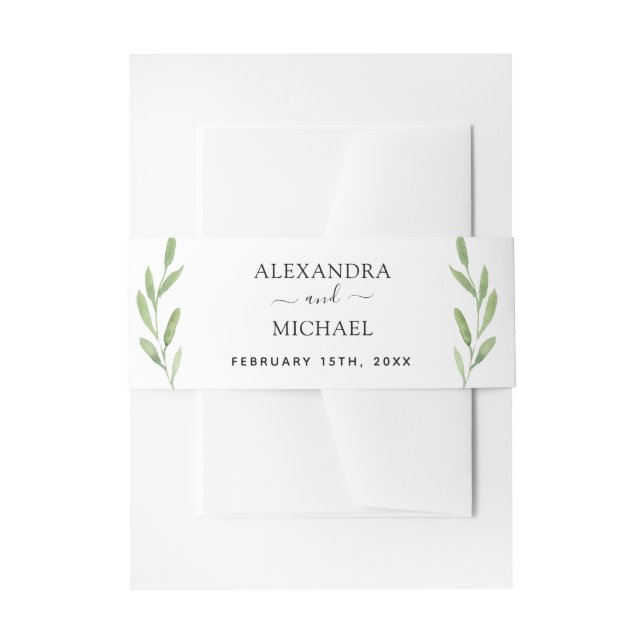 Grüne Rustikale Einfache Elegante Wasserfarbenhoch Einladungsbanderole (Vorderseite Beispiel)