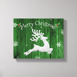 Grüne Rustikale Weihnachtsschreie Canvas Print Leinwanddruck