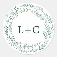 Grüne Rustikale Wraath-Hochzeitssemble-Umschlag Au