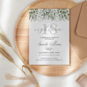 Grüne Sage Green 18. Geburtstag Einladung