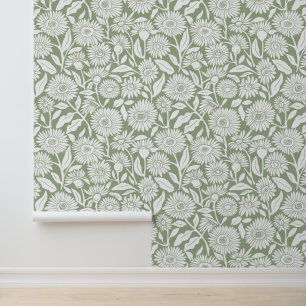 Grüne Sage Minimal Sonnenblume Tapete