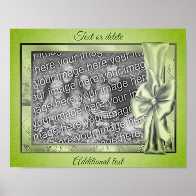 Grüne Satin-Rahmen erstellen Ihr eigenes Foto Poster (Vorne)