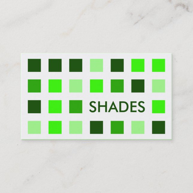 GRÜNE SCHADE (Mod-Quadrate) Visitenkarte (Vorderseite)