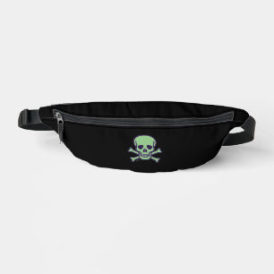 Grüne Schädel Bauchtasche schwarz