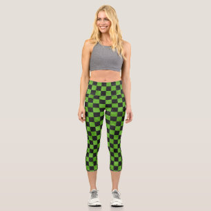 Grüne Schädel und Sonnenblumen, Design 9 Capri Leggings