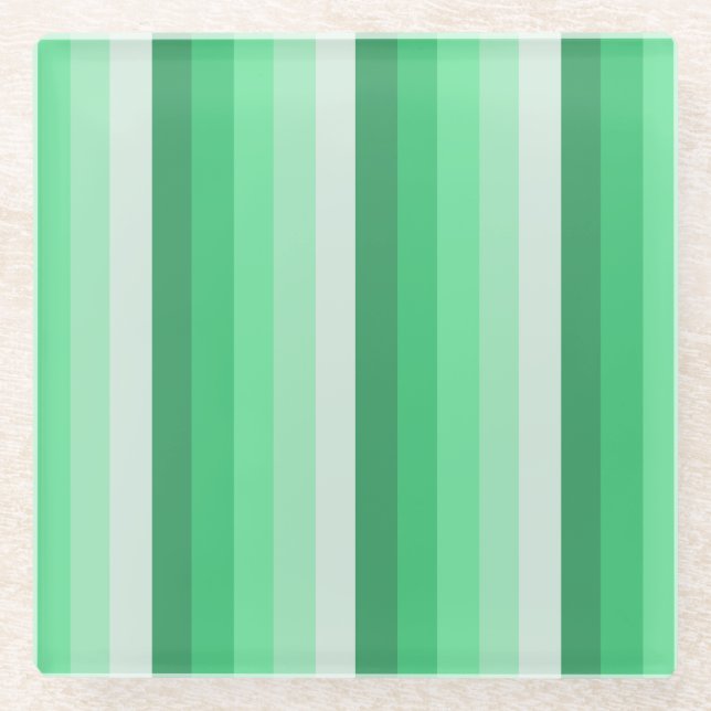 Grüne Schattenstreifen Glasuntersetzer (Vorderseite)