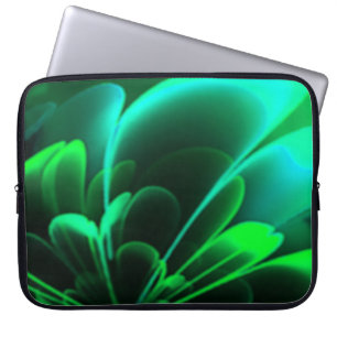Grüne Schattierungen Stilisierte Blume Half Coroll Laptopschutzhülle