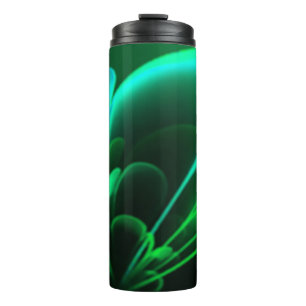 Grüne Schattierungen Stilisierte Blume Half Coroll Thermosbecher