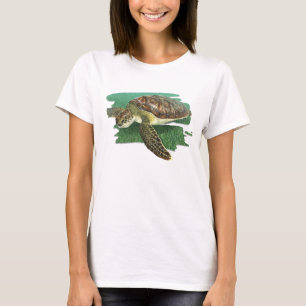 Grüne Schildkröte im Lebensraum-T - Shirt
