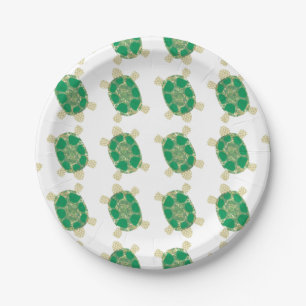 Grüne Schildkröte-Teller Pappteller