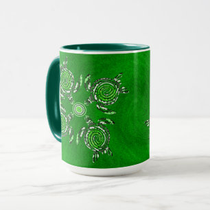 Grüne Schildkröten Kunst, Combo-Kaffee-Tasse Tasse