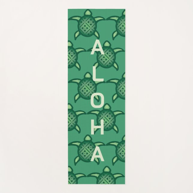 Grüne Schildkröten mit Aloha Yogamatte (Vorderseite)