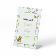 Grüne Schildkröten zwei Blätter Muster Babyshowe