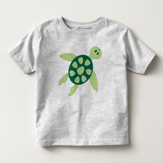 Grüne Schildkrötenkunst schwimmen Kleinkind T-shirt (Vorderseite)