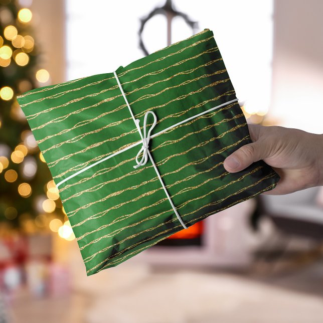 Grüne schimmernde Weihnachten Seidenpapier (Green shimmery Christmas Tissue Paper)