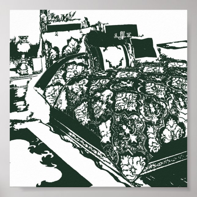 Grüne Schlafzimmerskizze Poster (Vorne)