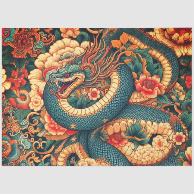 Grüne Schlange Blume Seidenpapier (Vorderseite)