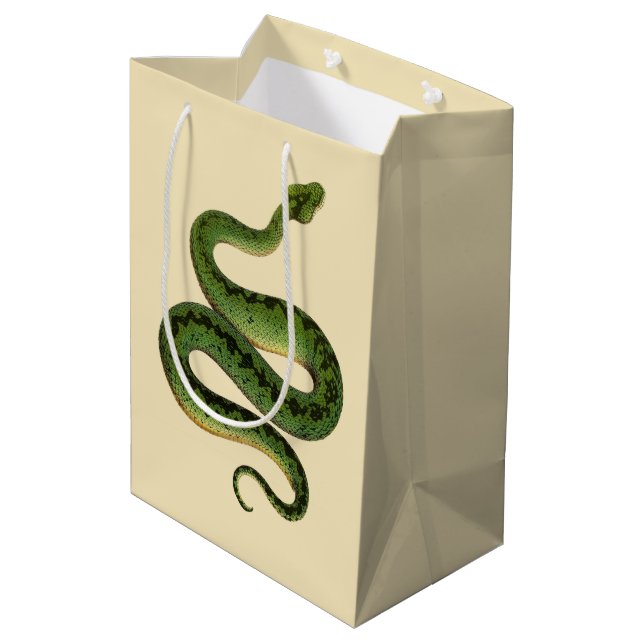 Grüne Schlange Mittlere Geschenktüte (Rückseite Schrägansicht)