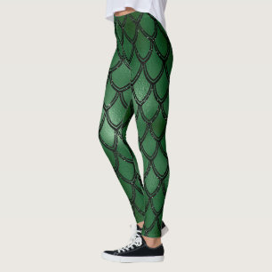 Grüne Schlange Serpent Reptil Muster Leggings