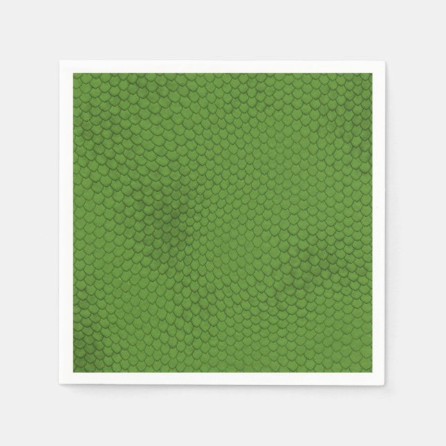 Grüne Schlange Skin Textur Serviette (Vorderseite)