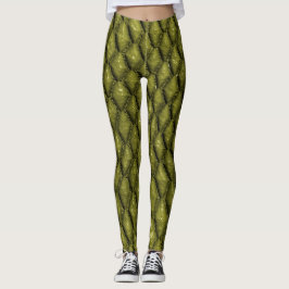 Grüne Schlangen-Skalen Leggings