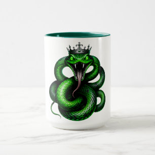 Grüne Schlangenkronen-Kaffeetasse Tasse