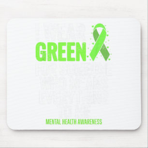 Grüne Schleife gegen die psychische Gesundheit von Mousepad
